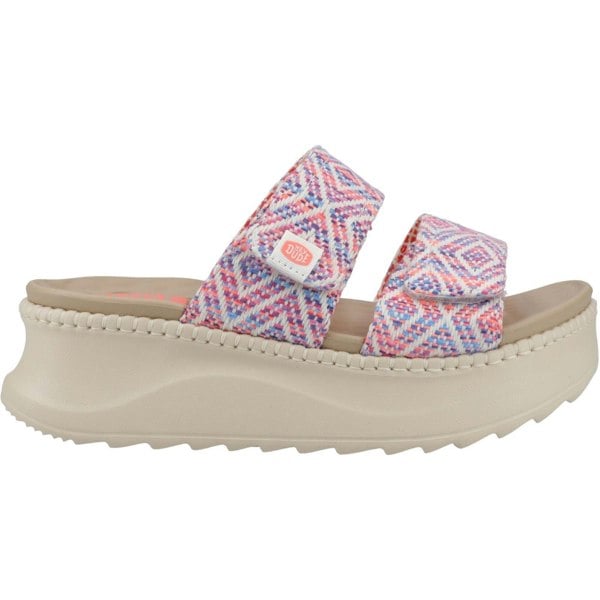 HEYDUDE Delray Slide Surf Baja Polyester Blend Women's Blue/Pink/Multi Sandals
