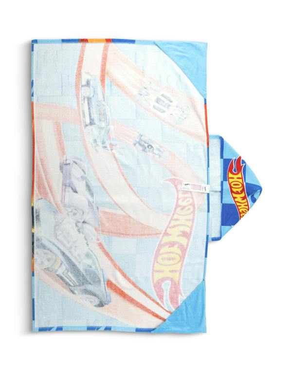 Vanilla Underground Hot Wheels Boys Blue Race Track Poncho Towel (One Size)