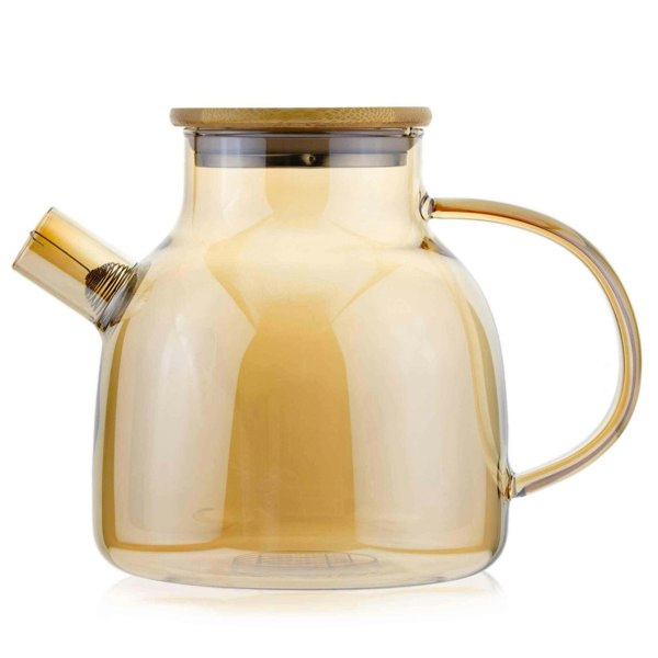 Scandi Home 1.2L Helsinki Gold Borosilicate Glass Teapot with Stainless Steel Filter