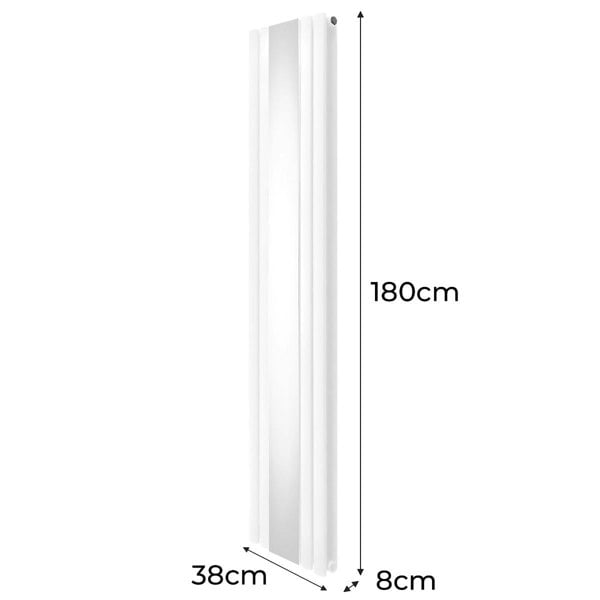 Monstershop Oval Mirror Radiator - 1800mm x 380mm - White