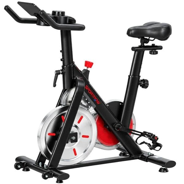 Exercise Bike for Home Gym with Smart APP, Magnetic Resistance, Adjustable Seat & Handlebars, LCD Display, Wheels