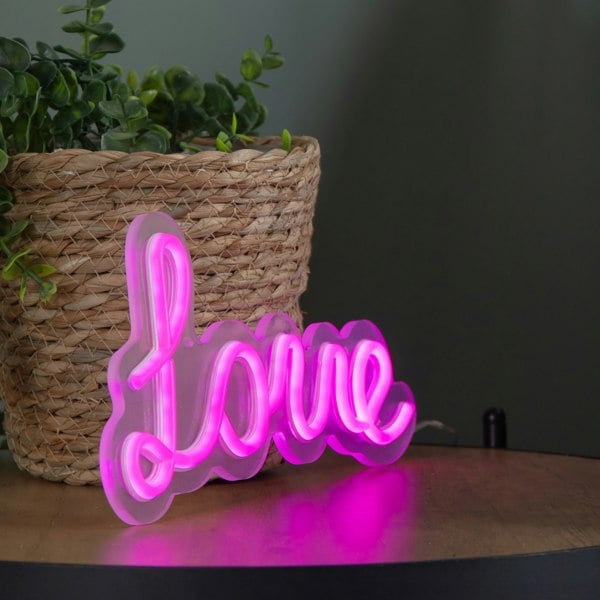 Samuel Alexander 30cm Light up Neon Effect Love Sign in Pink with 111 LEDs