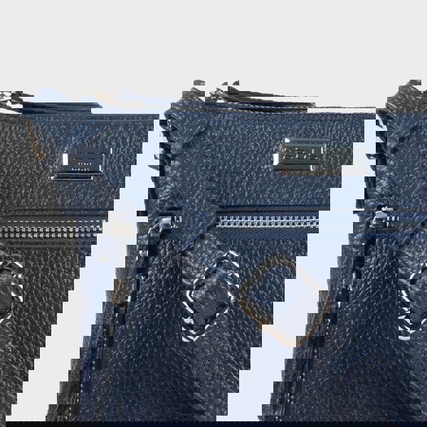 Assots London 'RUE' Navy Pebble Grain Real Leather Crossbody Bag