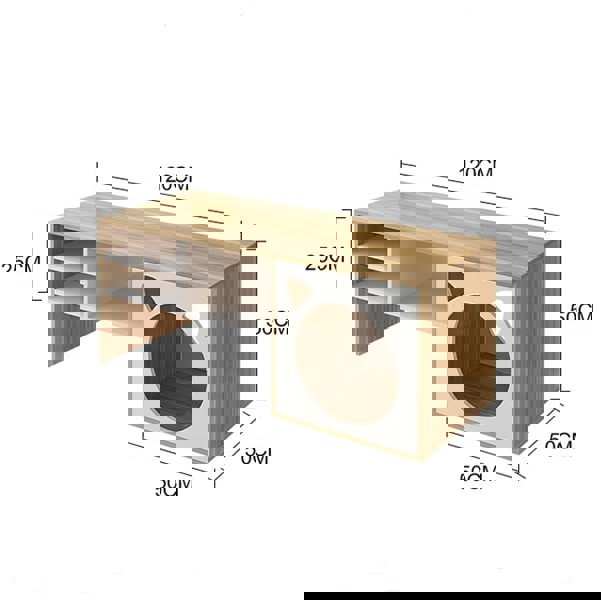 Marioni Coffee Table With Pet House, Wood-Weilai Concept-Weilai Concept