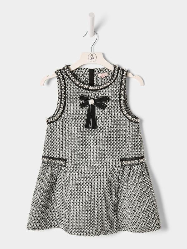 GWD Elowen Black Boucle Pinafore dress