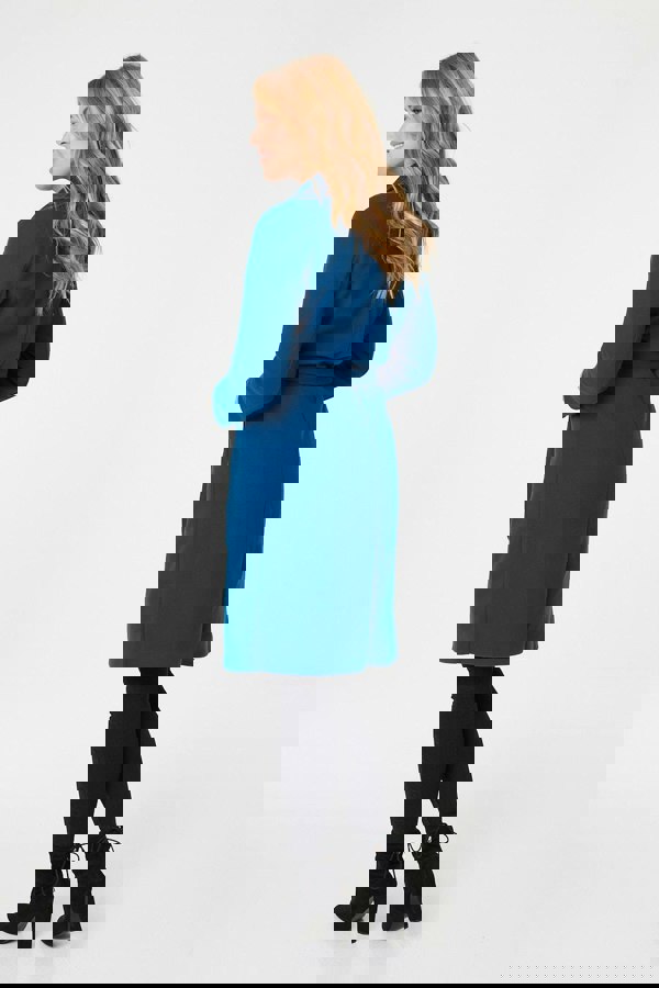 Teal | Button Front Tailored Coat