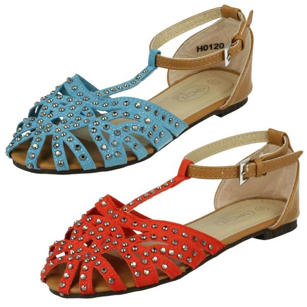 Spot On Girls Spot On T-Bar Diamante Sandals