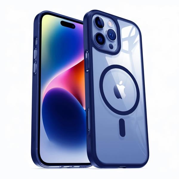 Dyzi Magnetic Clear Case For iPhone 16 Pro Max Blue