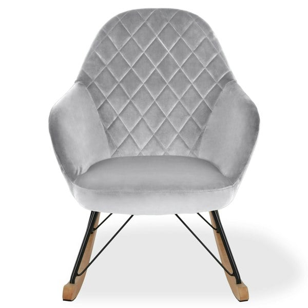 Dorel Home Dahlia Rocking Chair with Grey Velvet