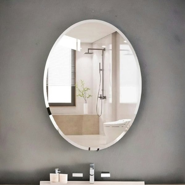 Rafaelo Mobilia Frameless Wall Mounted Oval Vanity Mirror