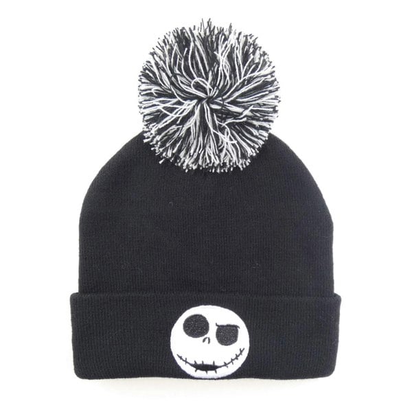 Nightmare Before Christmas Face Jack Skellington Beanie - Black