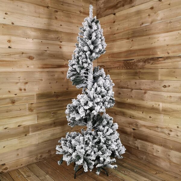 Samuel Alexander 7ft (2.1m) Premier Spiral Snow Flocked Christmas Tree