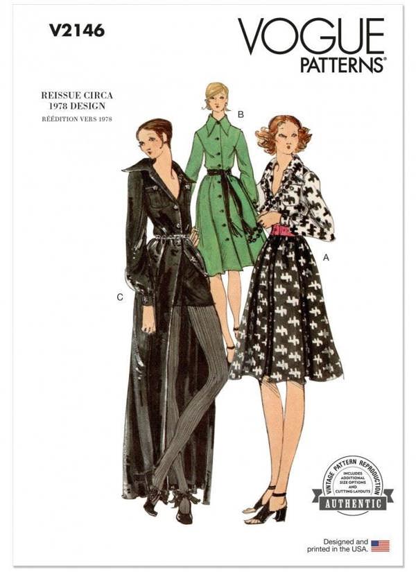 Vogue Sewing Pattern 2146, Dresses, Shorts, Vintage Style for Women, B5 (8-10-12-14-16) - Intermediate