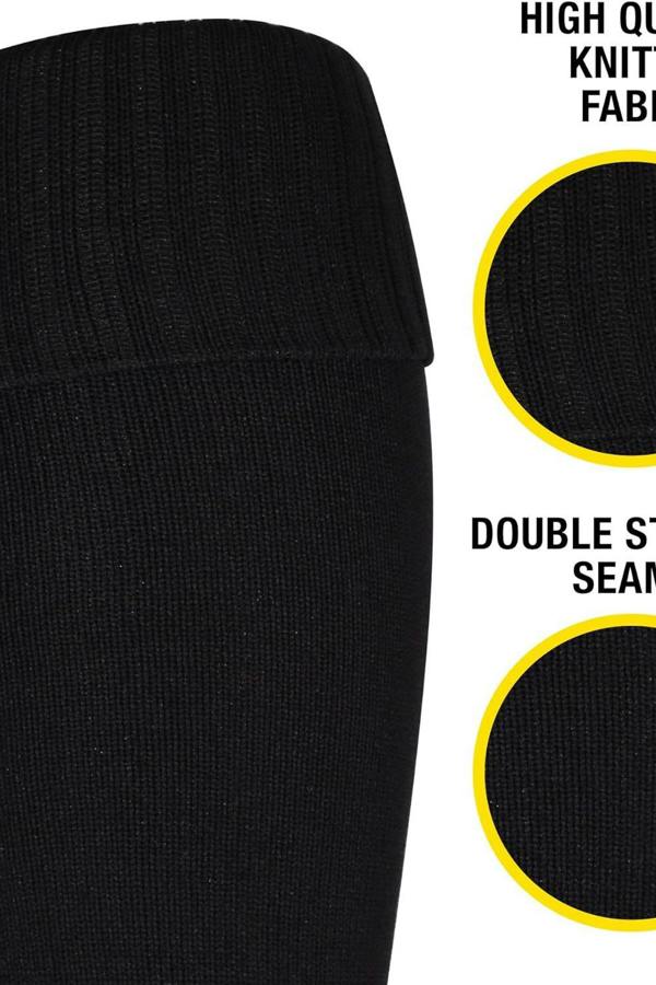 Black Classico sock feature graphic: high-quality knitted fabric and double-stitched seams - Optimum