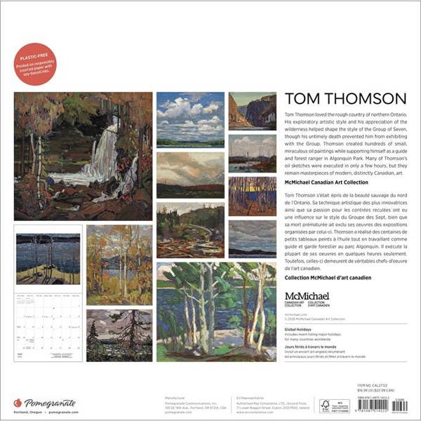 Tom Thomson Calendar 2027, Wall Calendars, Month To View, Art, Gift