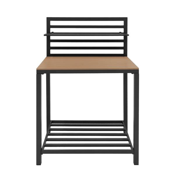 Stylish outdoor kitchen set featuring a sleek aluminum frame and warm wood accents, perfect for cooking and entertaining outdoors