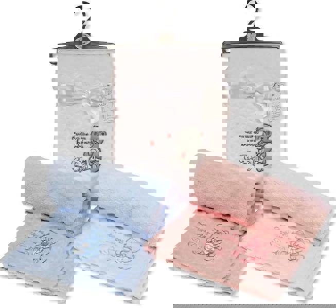 KAV Baby Cute As A Button Wrap Fleece Blanket for Girl/Boy Super Soft Teddy Bear Image Blankets for Newborn Babies, Toddlers, Infants - 75x100 CM