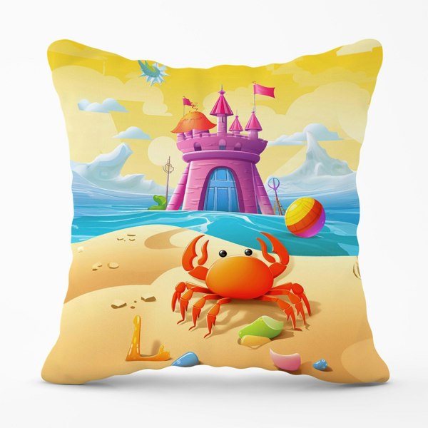 Warren Reed Orange Crab On A Beach Holiday Cushions