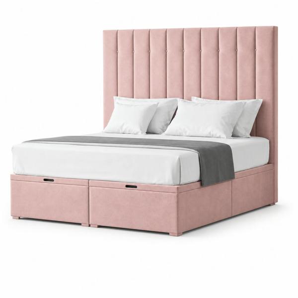 Great British Beds Montgomery Divan Ottoman Bed - Pink Plush