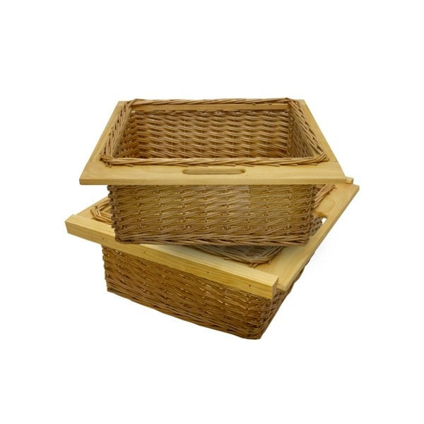 Kukoo 2 x Pull Out Wicker Kitchen Baskets 600mm