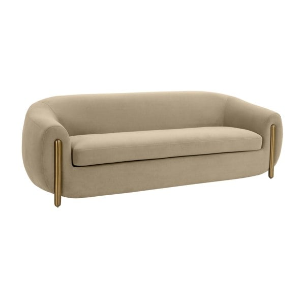 Furniture Edit Lina Cafe Au Lait Brown Velvet Sofa