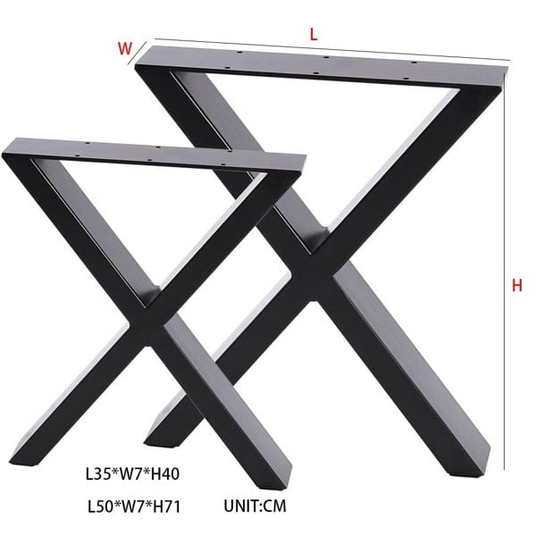 Industrial Metal X-Shaped Legs for Tables Desks for DIY Set of 2 Living and Home