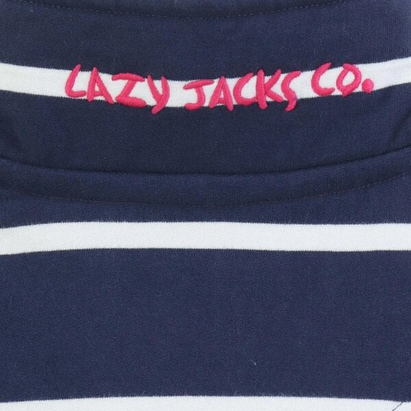 Lazy Jacks LJ32 - Ladies Striped Full Zip Sweatshirt - White