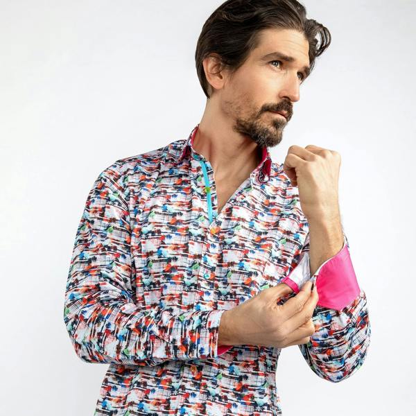 ABSTRACT DISTORTION PRINT SHIRT - Premium Men's Patterned Shirt by Claudio Lugli | Bold Design, Tailored Fit, Best Printed Shirts