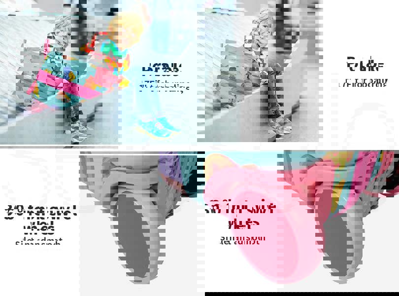 Dekko Kids Ride On Suitcase Children Travel Luggage Carry Bag Trolley Ice Cream