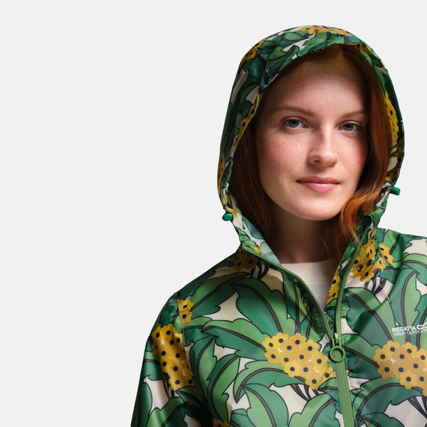 Regatta Womens/Ladies Orla Kiely Tropical Floral Packaway Waterproof Jacket - Green