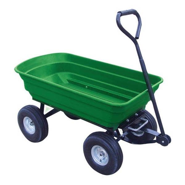Bristol Tool Company 1894 ST302 Garden Dump Cart, Pneumatic Tyres, Easy Unloading, 300kg Capacity, Green