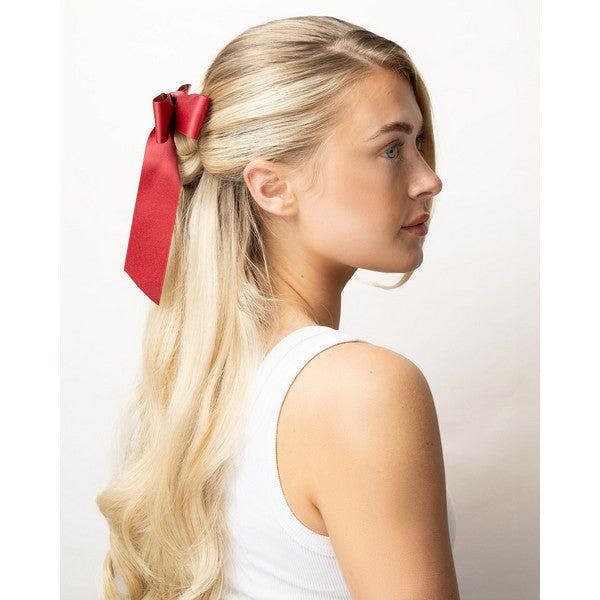 Brushworks Satin Hair Bow Duo – Red & Black