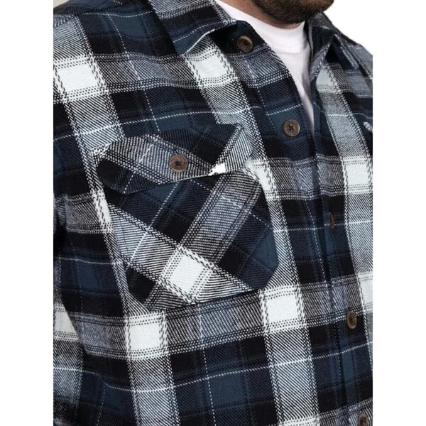 Duke Mens Newman D555 Checked Kingsize Shacket - Navy