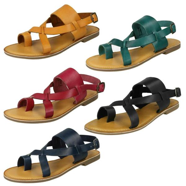 Leather Collection Ladies Leather Collection Toe Loop Sandals F00127