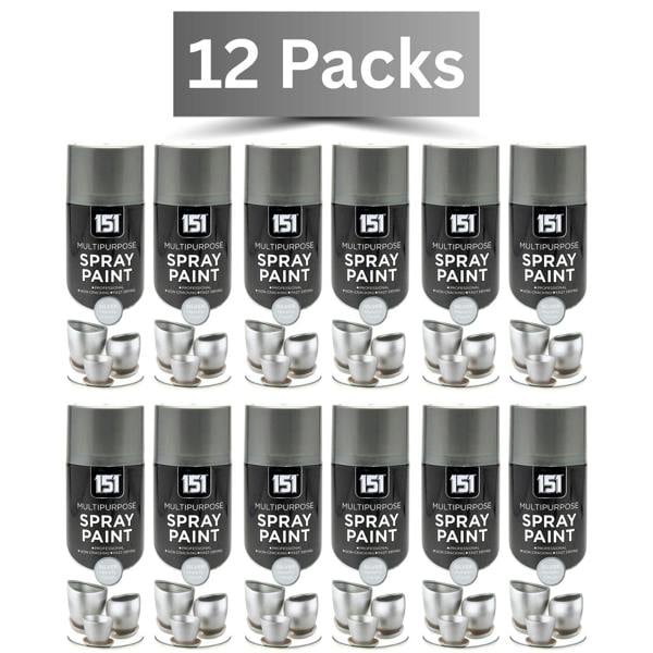 151 12X 151 Metallic Silver Spray Paint 400ml