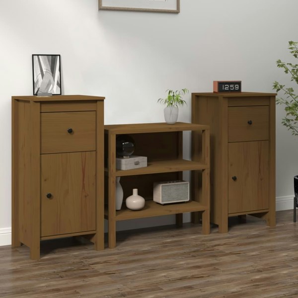 Berkfield Sideboards 2 pcs Honey Brown 40x35x80 cm Solid Wood Pine