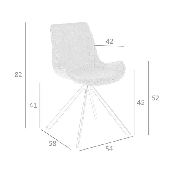 Angel Cerdá Dark Grey Fabric Swivel Chair 4071