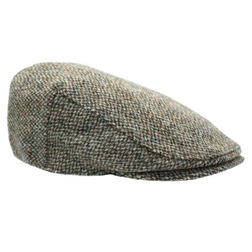 Heather Hats & Accessories Genuine Harris Tweed Wool Flat Cap, Satin Lining, Outdoor Wear, Pebble Beige