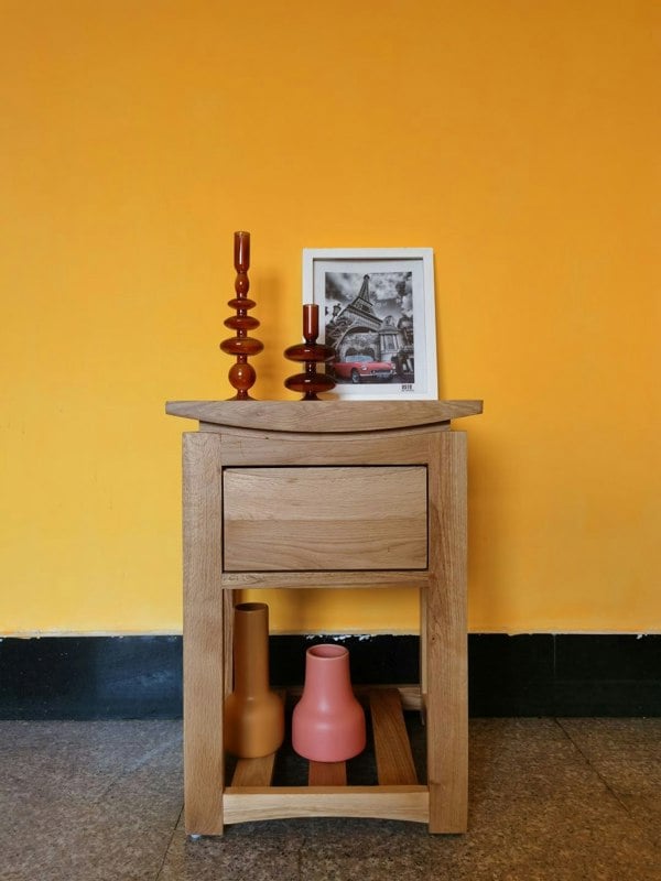 Furniture One 3 Drawers Bedside Cabinet, Modern Bedside Table Nightstand for Bedroom, 40x38x55cm - Oak