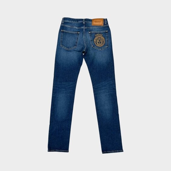 Versace Medusa Head Denim Taylor Jeans Blue