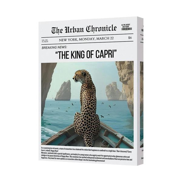 Benjamin Tate Design Cheetah On Boat Canvas Print The King Of Capri Urban Chronicle