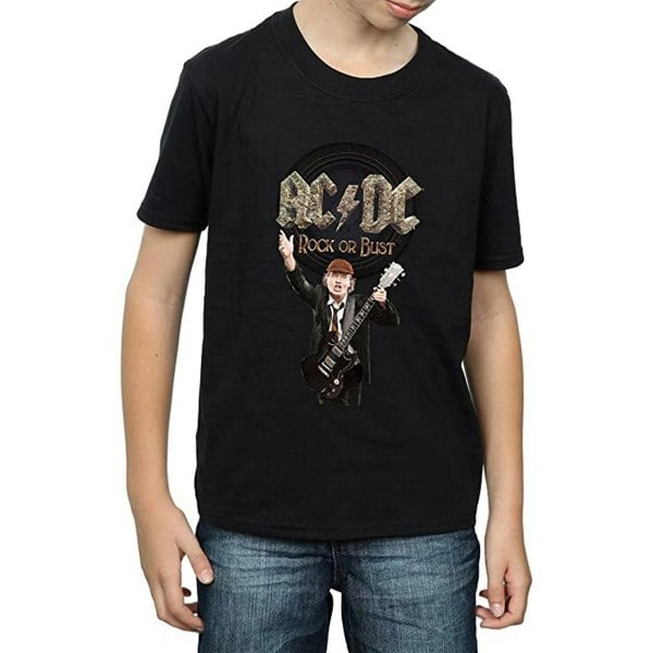 AC/DC Boys Rock Or Bust Angus Young Cotton T-Shirt - Black