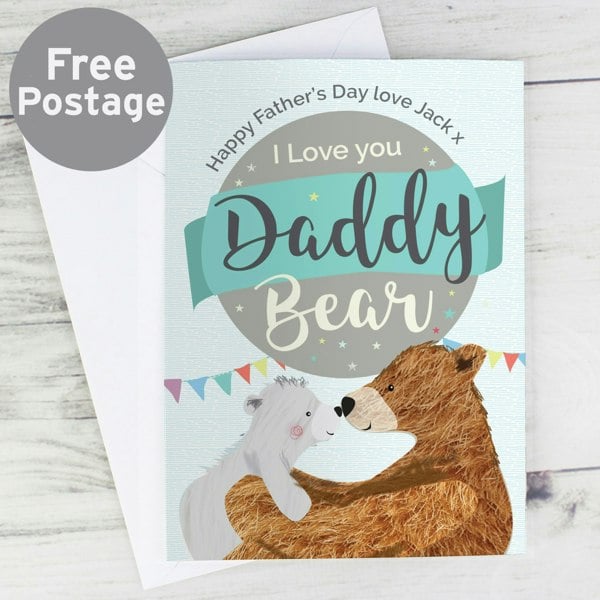 Personalised Memento Company Personalised Daddy Bear Card