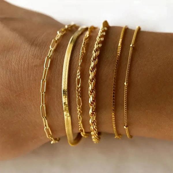 Elk & Bloom Tiny 14K Gold Beaded Drop Satellite Anklet