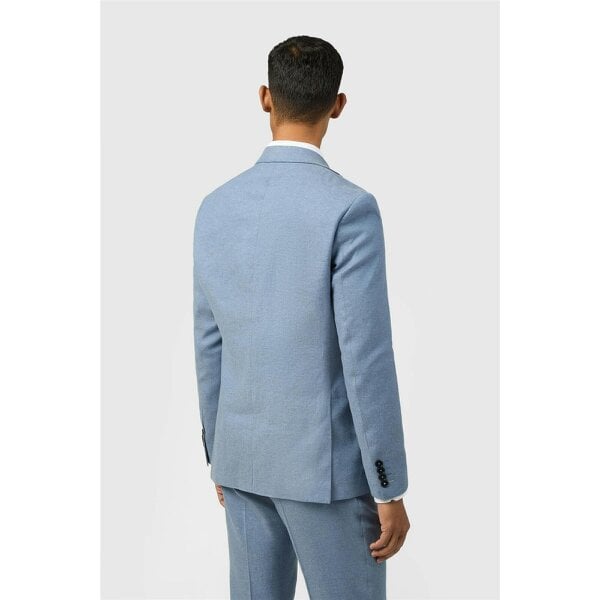 Ted Baker Tailored Fit Sintra Blue Linen Herringbone Jacket