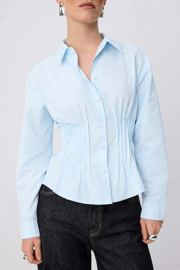 WOVCOR Long Sleeve Fitted Ribbed Shirt