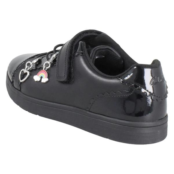Clarks Girls Clarks Closed Top School Shoes With Removable Charms Disco Charm