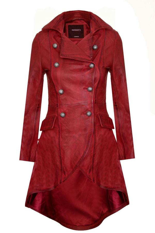 Infinity Leather Womens Gothic Victorian Coat-Accra