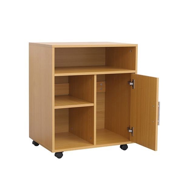 MMT Furniture Designs Beech wooden Printer cabinet with 2 shelves and 1 Door Filing Cabinet