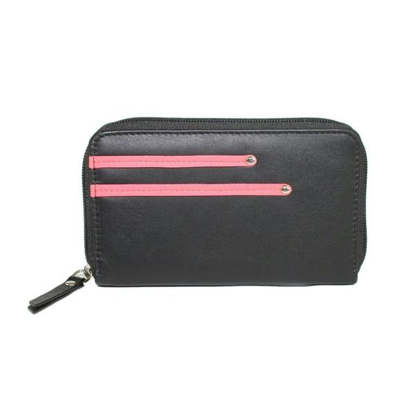 Eastern Counties Leather Womens Gia Leather Purse - Black/Coral